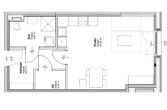 Gemütliche, vermietete 1-Zimmerwohnung im Erdgeschoss in Bludenz zu verkaufen (vermietet bis 31.05.2025) - Grundriss
